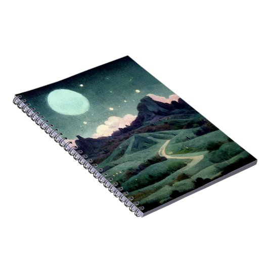Moon Landscape Fantasy Notizblock (Rechte Seite)