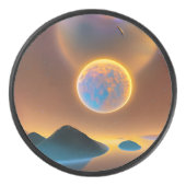 Moon Landschaftskunst Eishockey Puck (Vorderseite)