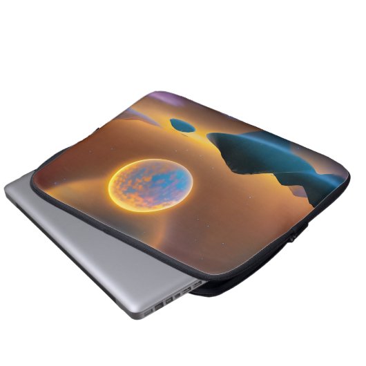 Moon Landschaftskunst Laptopschutzhülle (Vorne Knopf)