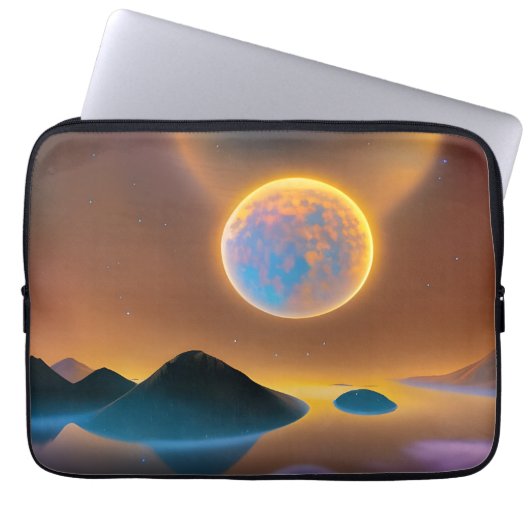 Moon Landschaftskunst Laptopschutzhülle (Vorderseite)