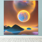 Moon Landschaftskunst Leinwanddruck (Insitu (Holzboden))