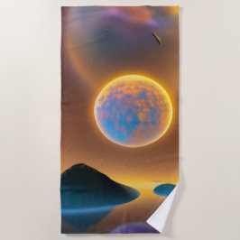 Moon Landschaftskunst Strandtuch