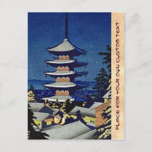 Moon Light in Yasaka Pagoda Asano Takeji Postkarte