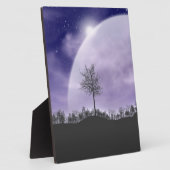 Moon Light Stars Sky Trees Whimsical personalisier Fotoplatte (Seite)