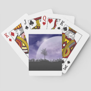 Moon Light Stars Sky Trees Whimsical personalisier Spielkarten
