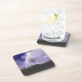 Moon Light Stars Sky Trees Whimsical personalisier Untersetzer (Rechte Seite)