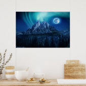 Moon Lit Mountain Night Poster (Küche)