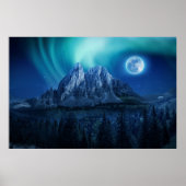 Moon Lit Mountain Night Poster (Vorne)