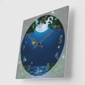 Moon-Lit Water Quadratische Wanduhr (Winkel)