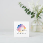 Moon Logo Candle Business Cards Quadratische Visitenkarte (Stehend Vorderseite)