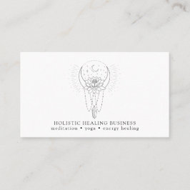 Moon Lotus Blume Crystal Energy Healing Visitenkarte