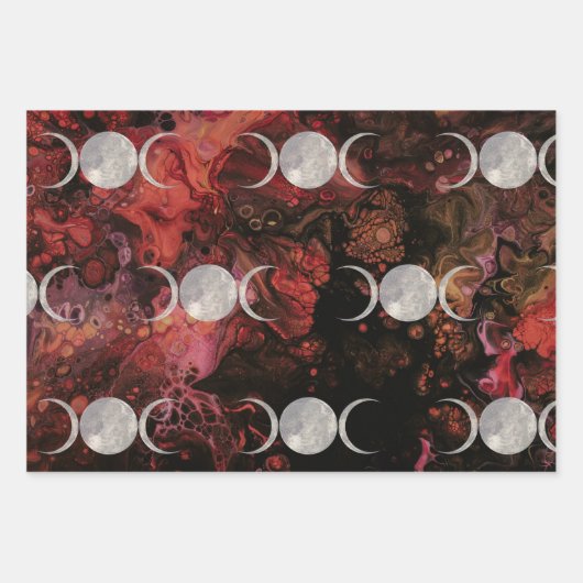 Moon Magic Abstrakt Wrapping Paper Geschenkpapier Set (Vorderseite 3)