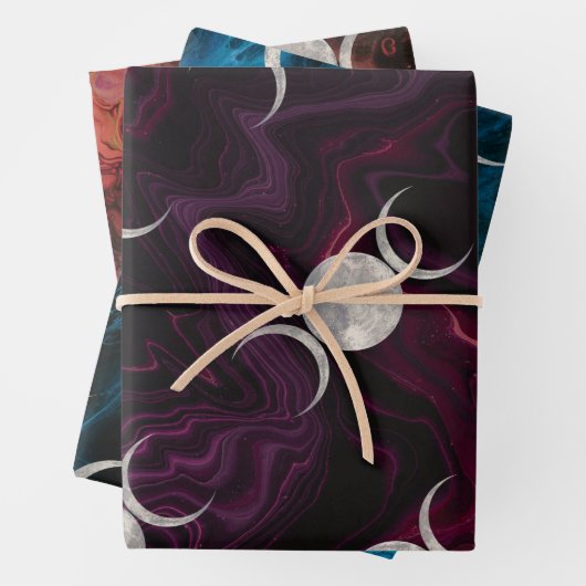 Moon Magic Abstrakt Wrapping Paper Geschenkpapier Set (Beispiel)