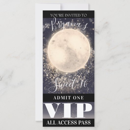 Moon Magic Celestial Sky Geburtstagsparty VIP Tick (Vorderseite)
