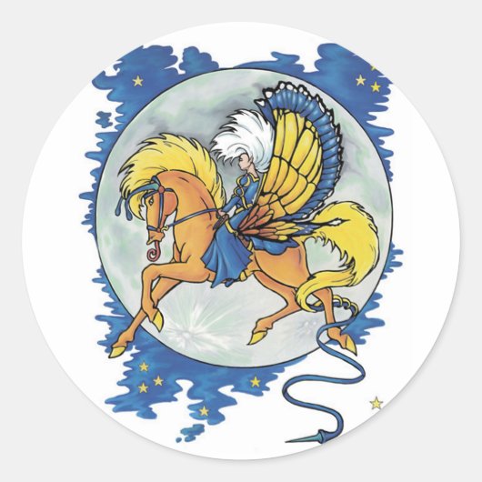 Moon Magic Runder Aufkleber (Vorderseite)