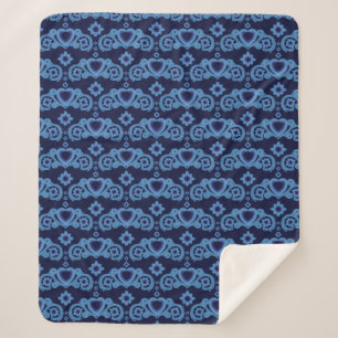 Moon Magic Stars Hearts Celestial Midnight Blue Sherpadecke