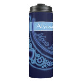 Moon Magic Stars Hearts Celestiname Dark Blue Thermosbecher (Vorderseite)