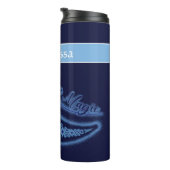 Moon Magic Stars Hearts Celestiname Dark Blue Thermosbecher (Nach rechts gedreht)