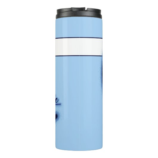 Moon Magic Stars Herz Himmelsname Light Blue Thermosbecher (Rückseite)