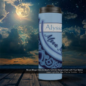 Moon Magic Stars Herz Himmelsname Light Blue Thermosbecher