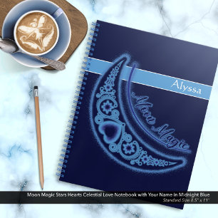 Moon Magic Stars Herz Liebe Notizblock