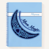 Moon Magic Stars Herz Liebe Notizblock (Vorderseite)