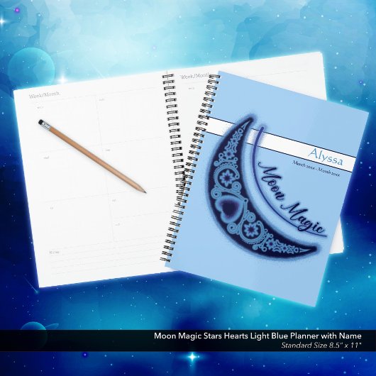 Moon Magic Stars Herz Liebe Planer