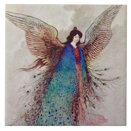 “Moon Maiden” Fairy Art by Warwick Goble Fliese (Vorderseite)