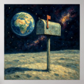 Moon Mailbox - Pastellfarben Kunst, Malerei und Ku Poster (Vorne)
