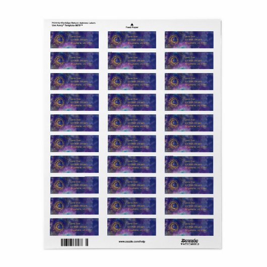 "Moon" Mailing-Adressmarken (Gold-Etc) (Vorne)