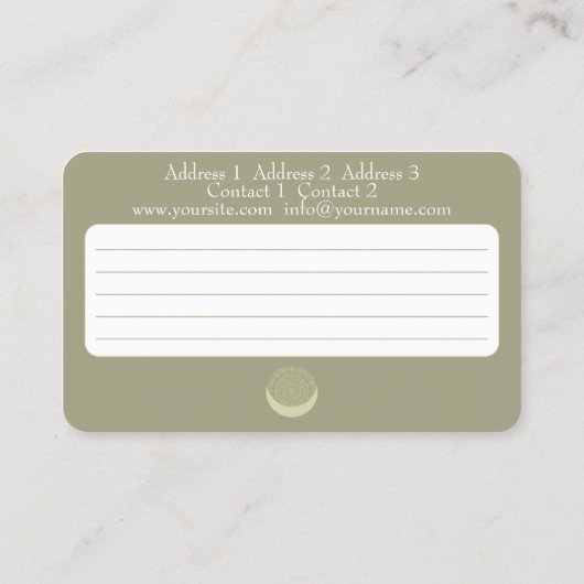 Moon Mandala - Visitenkarte (Rückseite)