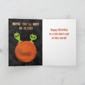 Moon, Mars & Aliens Kid Birthday Karte (Innenseite)