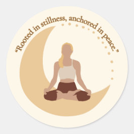 Moon Meditation – Celestial Wellness Runder Aufkleber