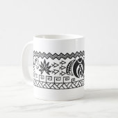 Moon Meditation Polynesianische Tätowierungs-Tasse Kaffeetasse (Vorderseite Links)