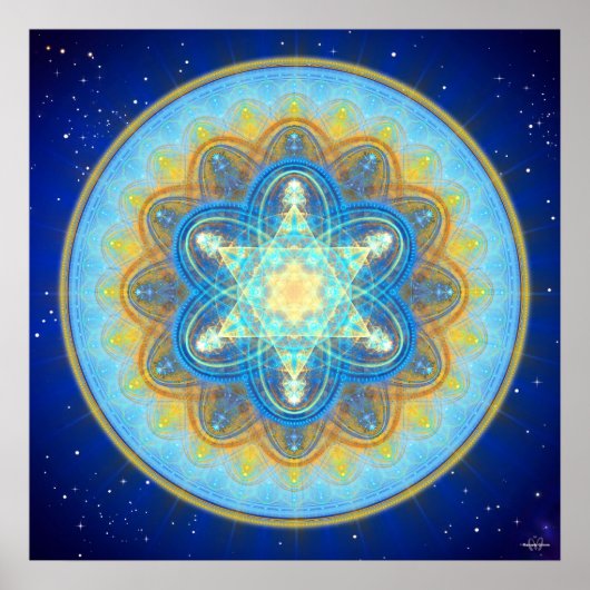 Moon Merkaba Mandala Poster (Vorne)