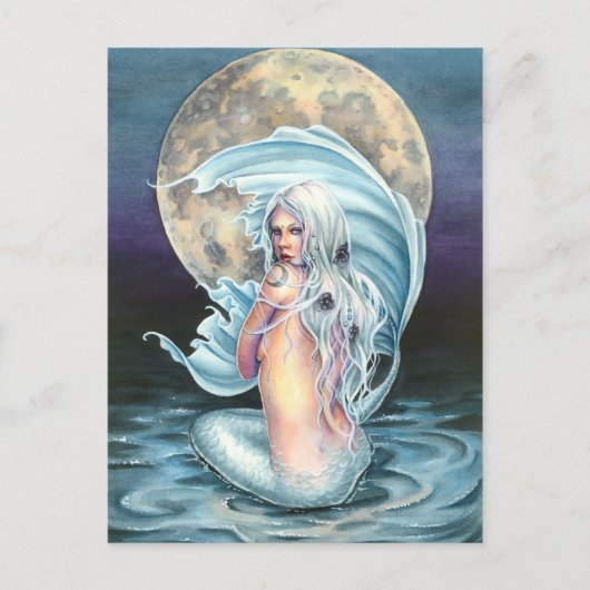 Moon Mermaid Postcard Postkarte (Vorderseite)