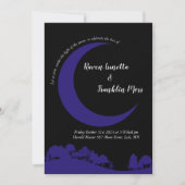 Moon Midnight Blue Wedding Einladung (Vorderseite)