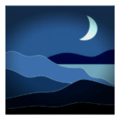 Moon Minimalistisch Poster (Vorderseite)