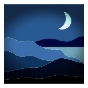 Moon Minimalistisch Poster