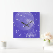 Moon Mirage Square Wall Clock Quadratische Wanduhr (Zuhause)
