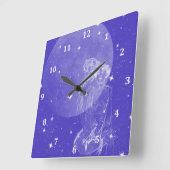 Moon Mirage Square Wall Clock Quadratische Wanduhr (Winkel)