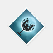 Moon mit Cocktails Party Katzen Serviette (Ecke)