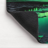 Moon mit grünen und Lila Auroras-Maus-Pads Mousepad (Ecke)