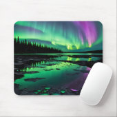Moon mit grünen und Lila Auroras-Maus-Pads Mousepad (Mit Mouse)