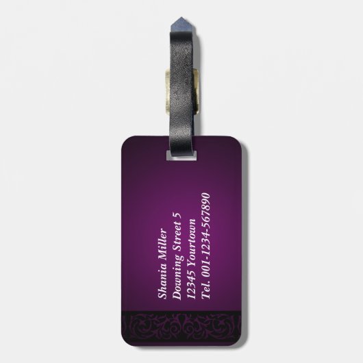 Moon mit Moschee-Silhouette - Gepäckmarke Gepäckanhänger (Rückseite vertikal)