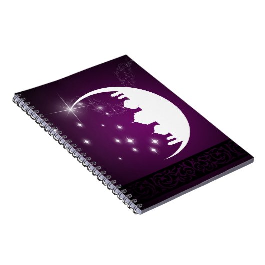 Moon mit Moschee Silhouette - Notebook Notizblock (Rechte Seite)