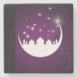 Moon mit Moschee Silhouette - Stone Untersetzer