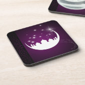 Moon mit Moschee-Silhouette Untersetzer (Linke Seite)