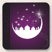 Moon mit Moschee-Silhouette Untersetzer (Vorderseite)