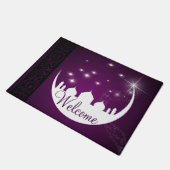 Moon mit Moschee Silhouette Willkommenstor Mat Fußmatte (Schrägansicht)